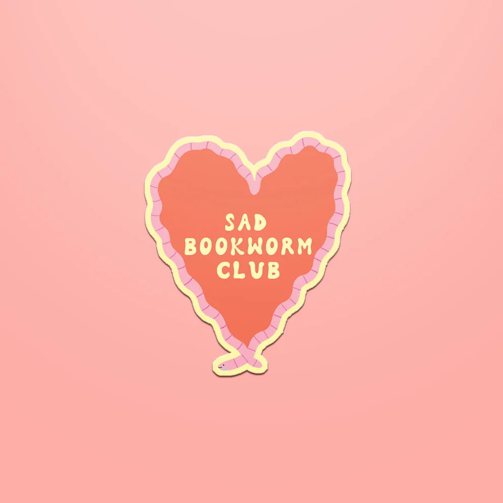 Sad Bookworm Club Sticker