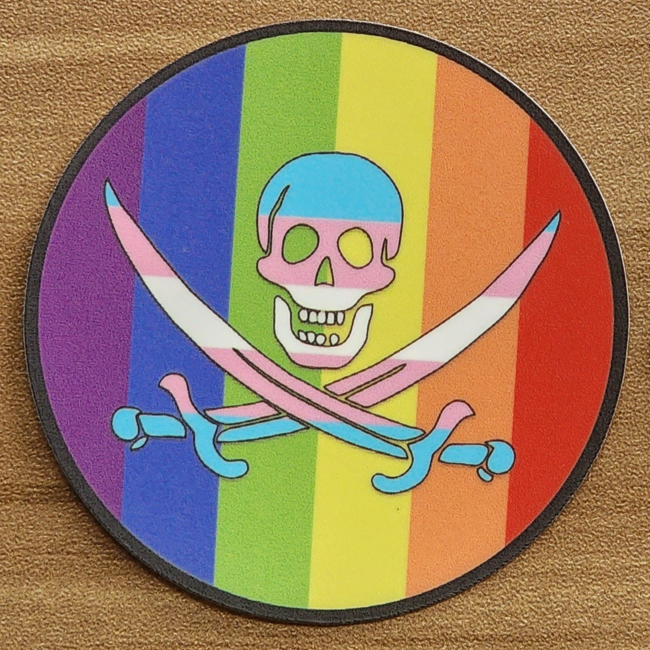 Pride Rainbow / Trans flag Pirate sticker