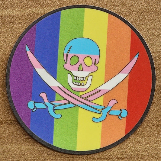 Pride Rainbow / Trans flag Pirate sticker
