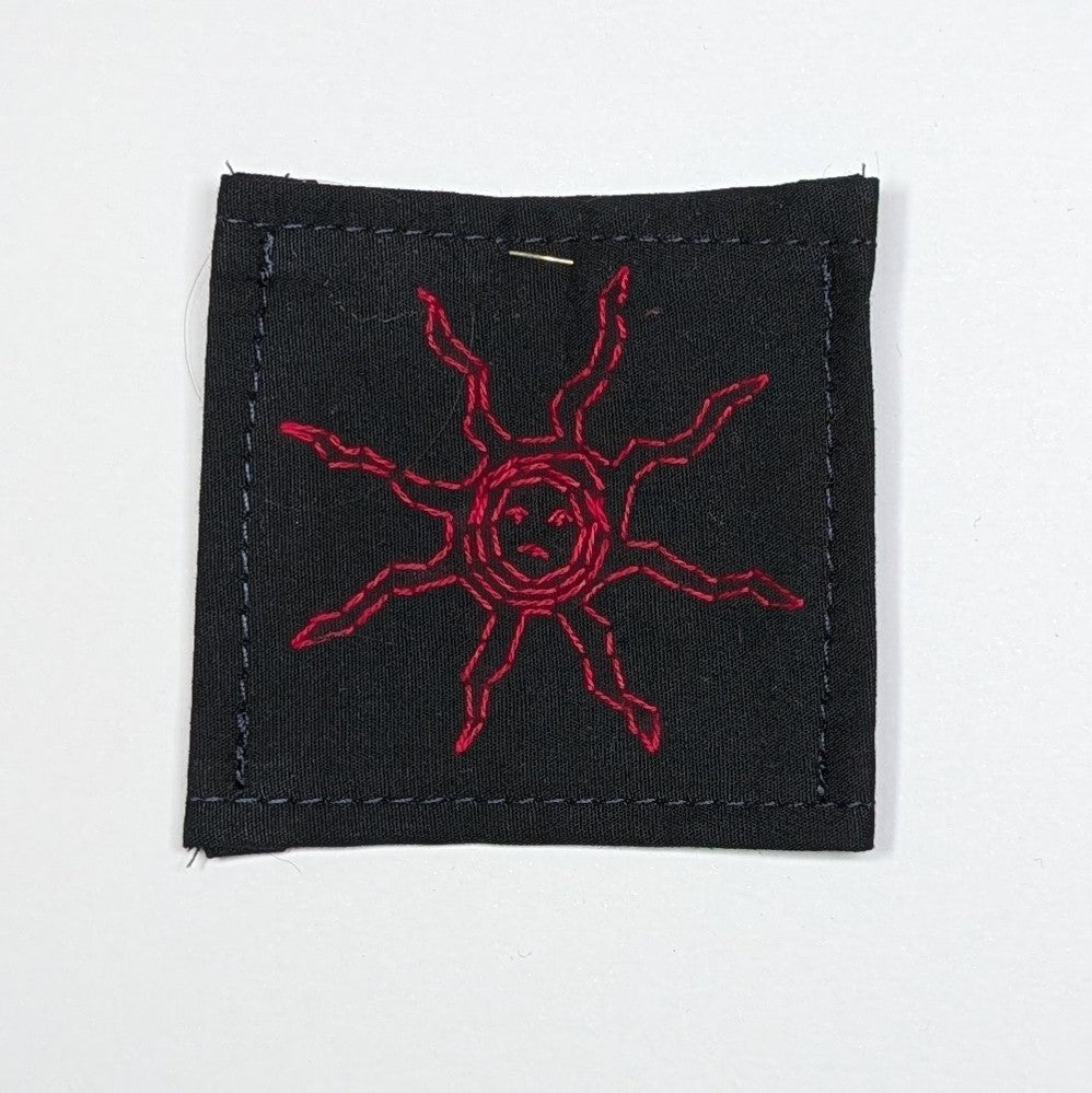 Face within the sun Hand Embroidered Patch