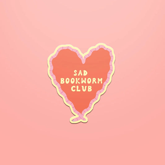 Sad Bookworm Club Sticker